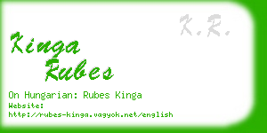 kinga rubes business card